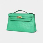 Hermès Kelly Pochette Vert Comics Matte Alligator Gold Hardware