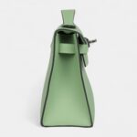 Hermès Kelly Pochette Vert Criquet Swift Palladium Hardware