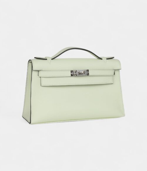 Hermès Kelly Pochette Vert Fizz Swift Palladium Hardware