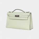 Hermès Kelly Pochette Vert Fizz Swift Palladium Hardware