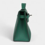 Hermès Kelly Pochette Vert Moyen Swift Palladium Hardware