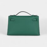 Hermès Kelly Pochette Vert Moyen Swift Palladium Hardware
