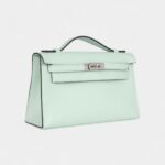 Hermès Kelly Pochette Vert Peppermint Swift Palladium Hardware