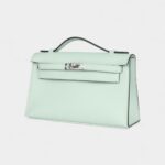 Hermès Kelly Pochette Vert Peppermint Swift Palladium Hardware
