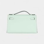 Hermès Kelly Pochette Vert Peppermint Swift Palladium Hardware