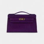 Hermès Kelly Pochette Violet Doblis Gold Hardware