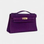 Hermès Kelly Pochette Violet Doblis Gold Hardware