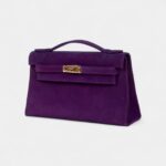 Hermès Kelly Pochette Violet Doblis Gold Hardware