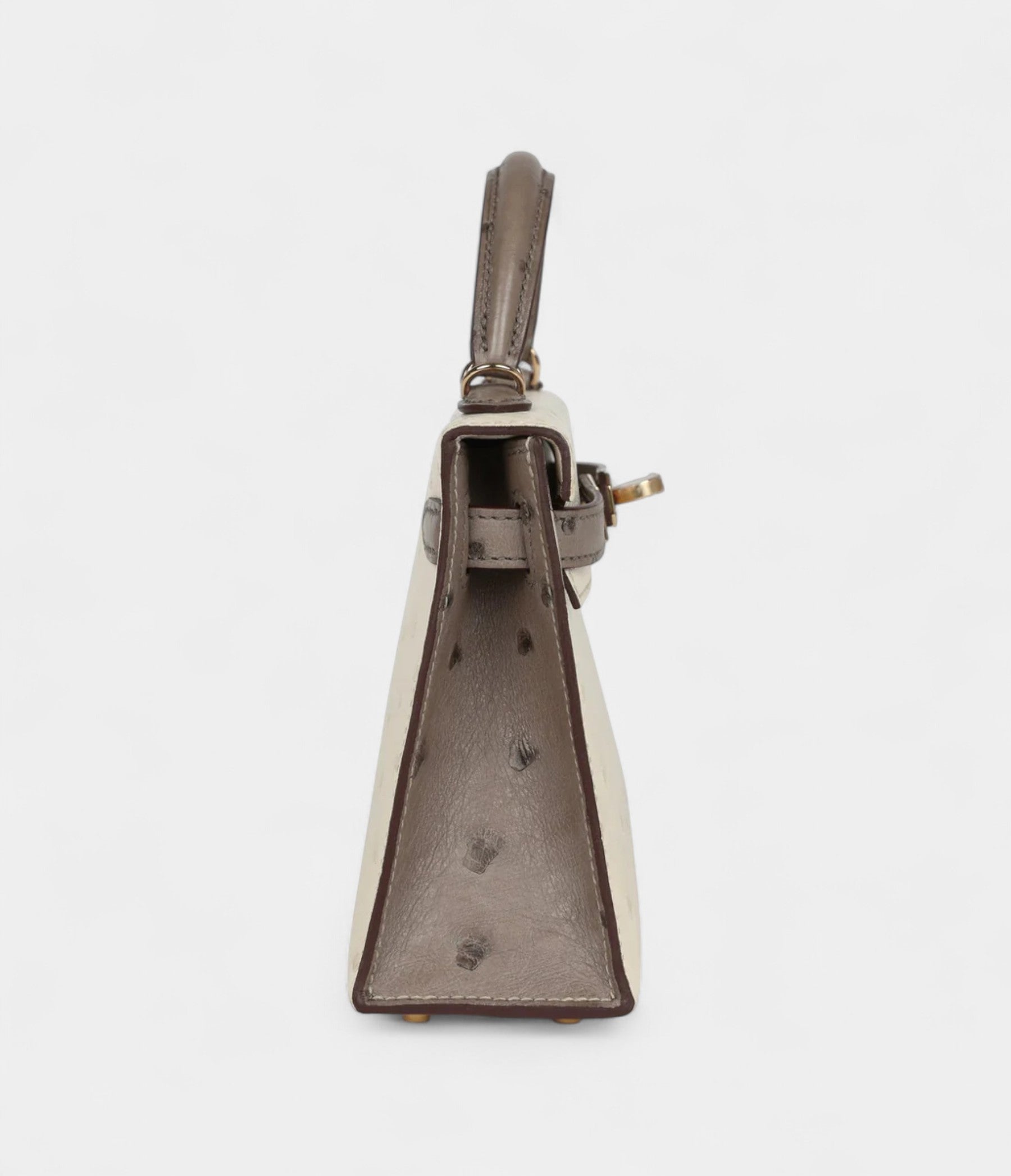 Hermès Kelly Sellier 20 Beton and Gris Tourterelle Ostrich Permabrass Hardware