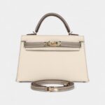 Hermès Kelly Sellier 20 Craie and Gris Asphalte Epsom Permabrass Hardware
