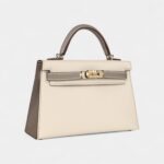 Hermès Kelly Sellier 20 Craie and Gris Asphalte Epsom Permabrass Hardware