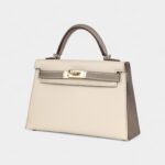 Hermès Kelly Sellier 20 Craie and Gris Asphalte Epsom Permabrass Hardware