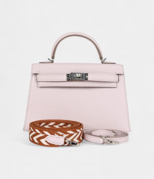 Hermès Kelly Sellier 20 Mauve Pale Chevre Palladium Hardware