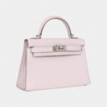 Hermès Kelly Sellier 20 Mauve Pale Chevre Palladium Hardware