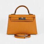 Hermès Kelly Sellier 20 Mustard Goat Palladium Hardware