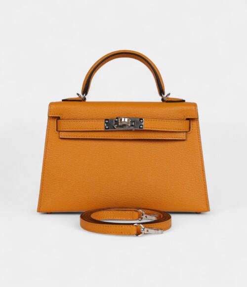 Hermès Kelly Sellier 20 Mustard Goat Palladium Hardware