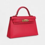Hermès Kelly Sellier 20 Rose Extreme Chevre Gold Hardware