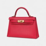 Hermès Kelly Sellier 20 Rose Extreme Chevre Gold Hardware