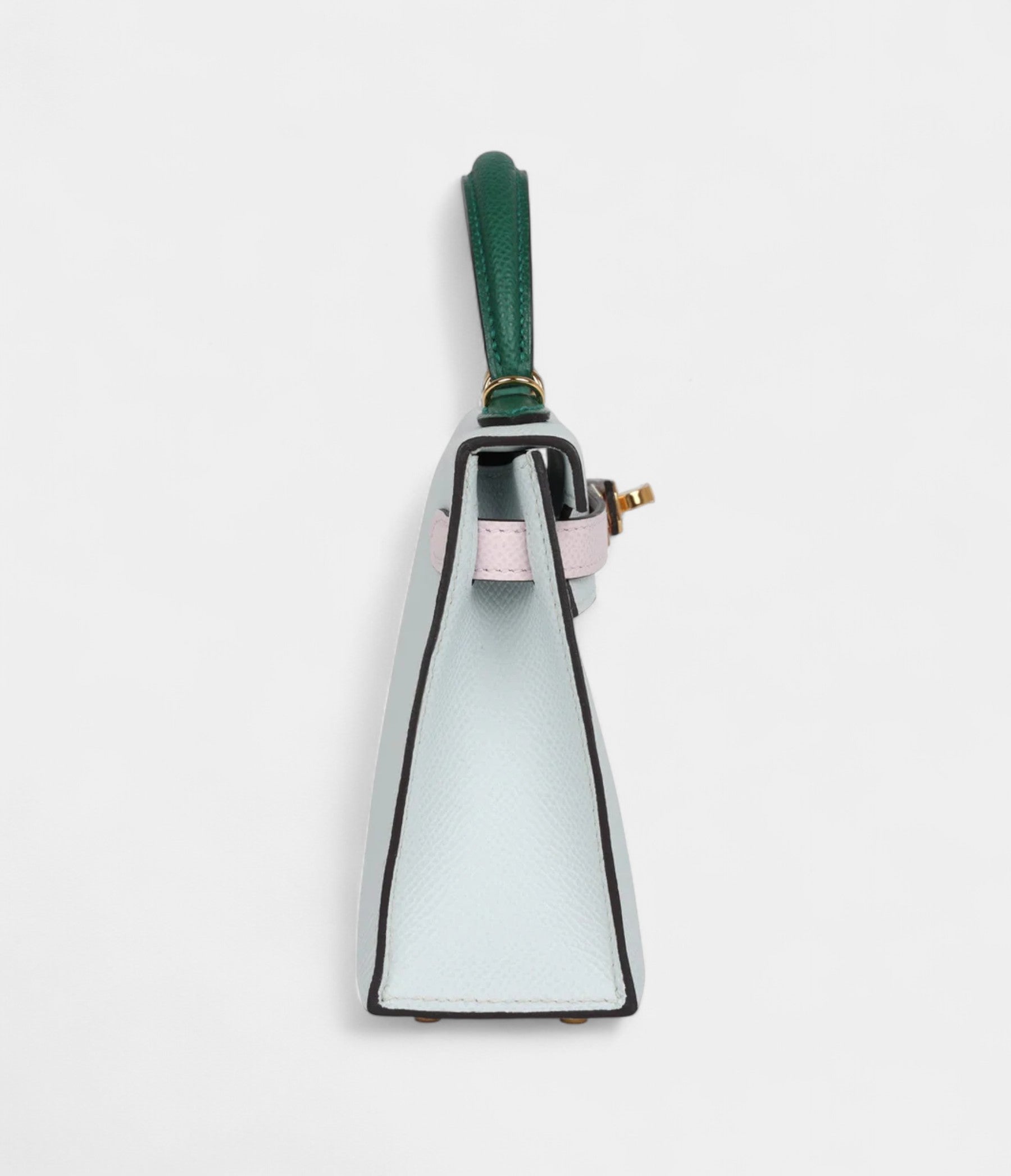 Hermès Kelly Sellier 20 Tri-color Platinum Grey, Pale Mauve and Medium Green Epsom Gold Hardware