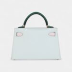 Hermès Kelly Sellier 20 Tri-color Platinum Grey, Pale Mauve and Medium Green Epsom Gold Hardware