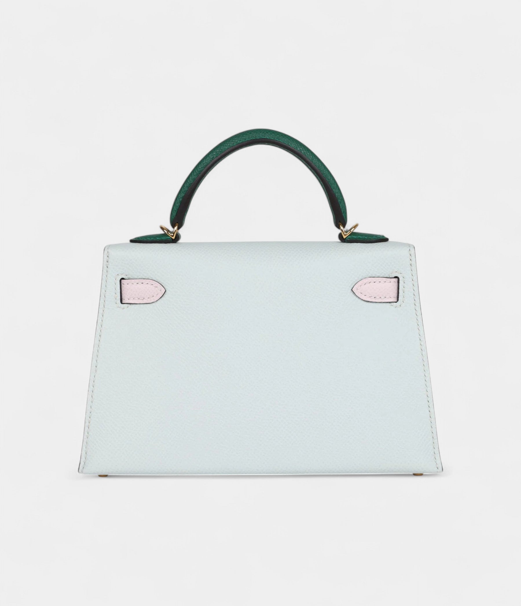 Hermès Kelly Sellier 20 Tri-color Platinum Grey, Pale Mauve and Medium Green Epsom Gold Hardware