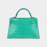 Hermès Kelly Sellier 20 Vert Jade Shiny Alligator Gold Hardware
