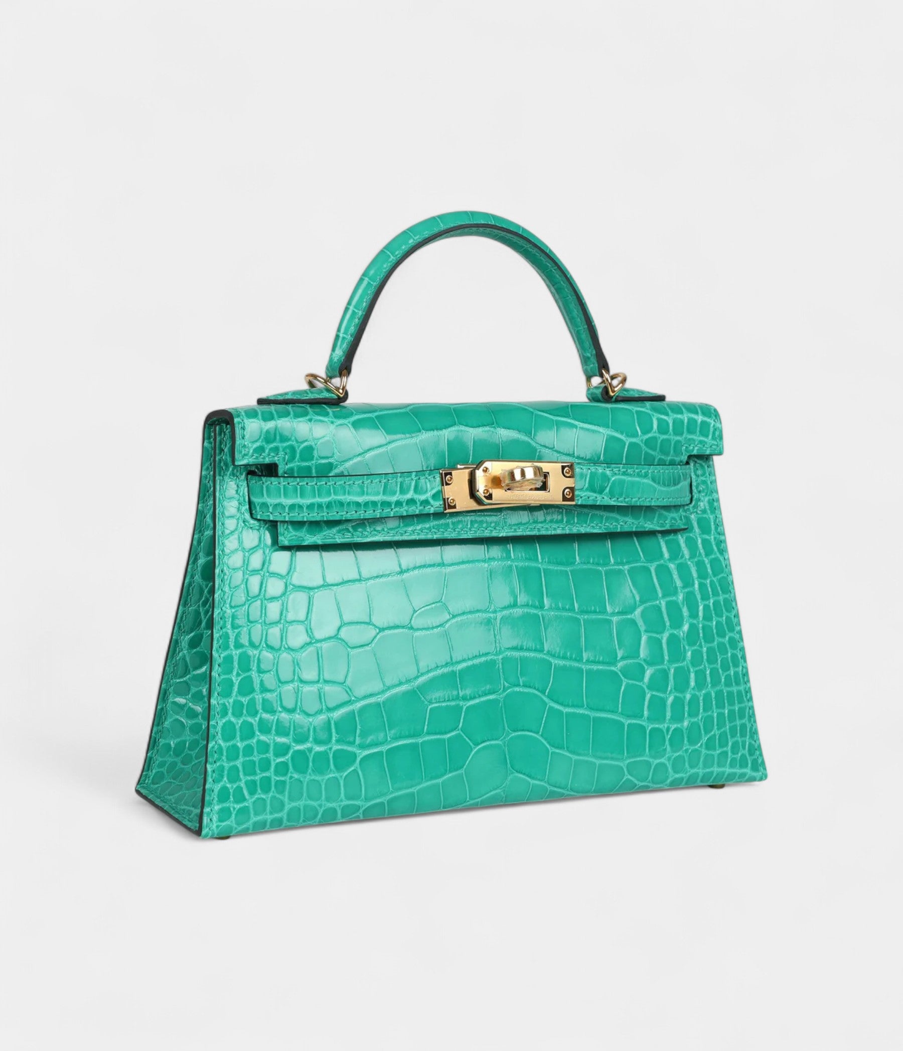 Hermès Kelly Sellier 20 Vert Jade Shiny Alligator Gold Hardware