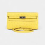 Hermès Kelly To Go Wallet Jaune Citron Ostrich Palladium Hardware