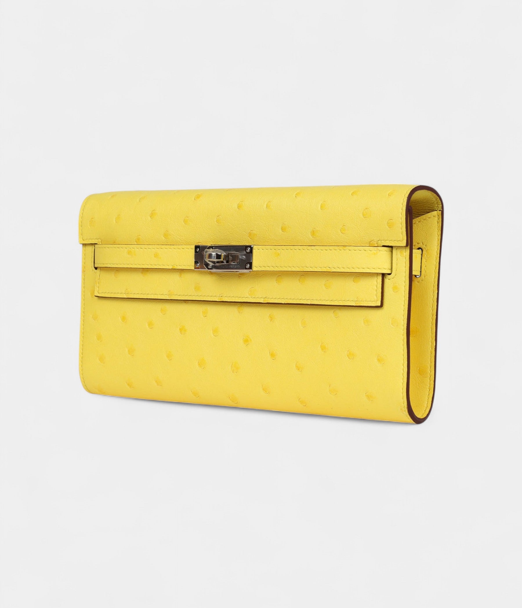 Hermès Kelly To Go Wallet Jaune Citron Ostrich Palladium Hardware