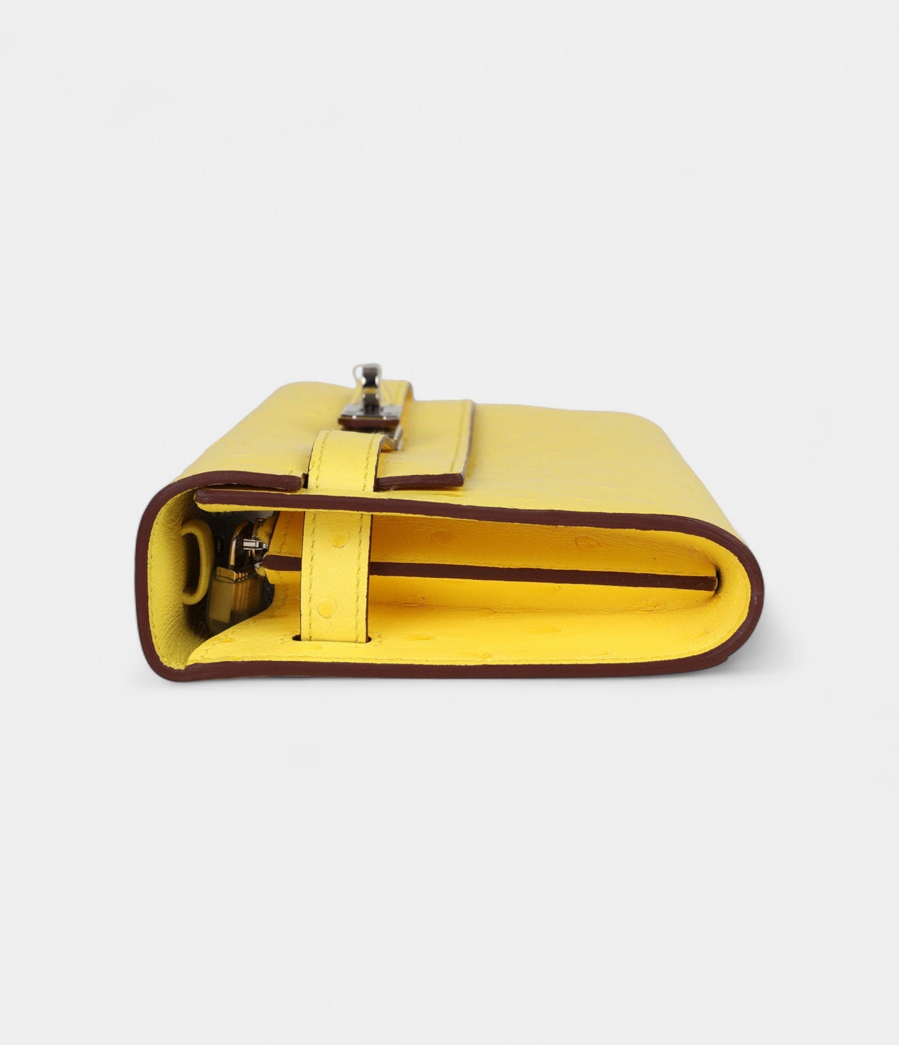Hermès Kelly To Go Wallet Jaune Citron Ostrich Palladium Hardware
