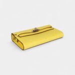 Hermès Kelly To Go Wallet Jaune Citron Ostrich Palladium Hardware