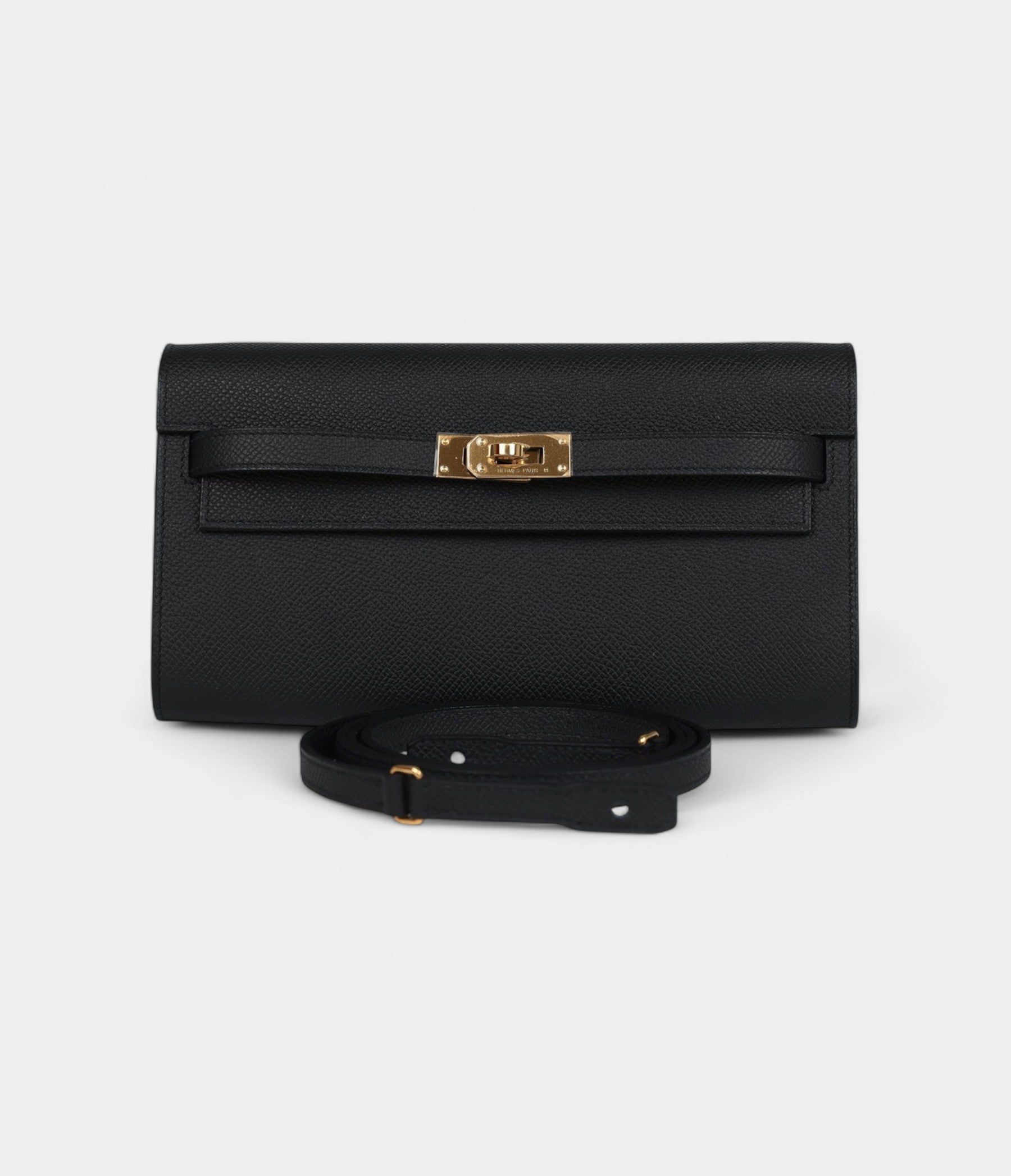 Hermès Kelly Wallet To Go Black Epsom Gold Hardware