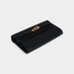 Hermès Kelly Wallet To Go Black Epsom Gold Hardware