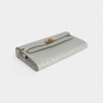 Hermès Kelly Wallet To Go Gris Perle Ostrich Gold Hardware