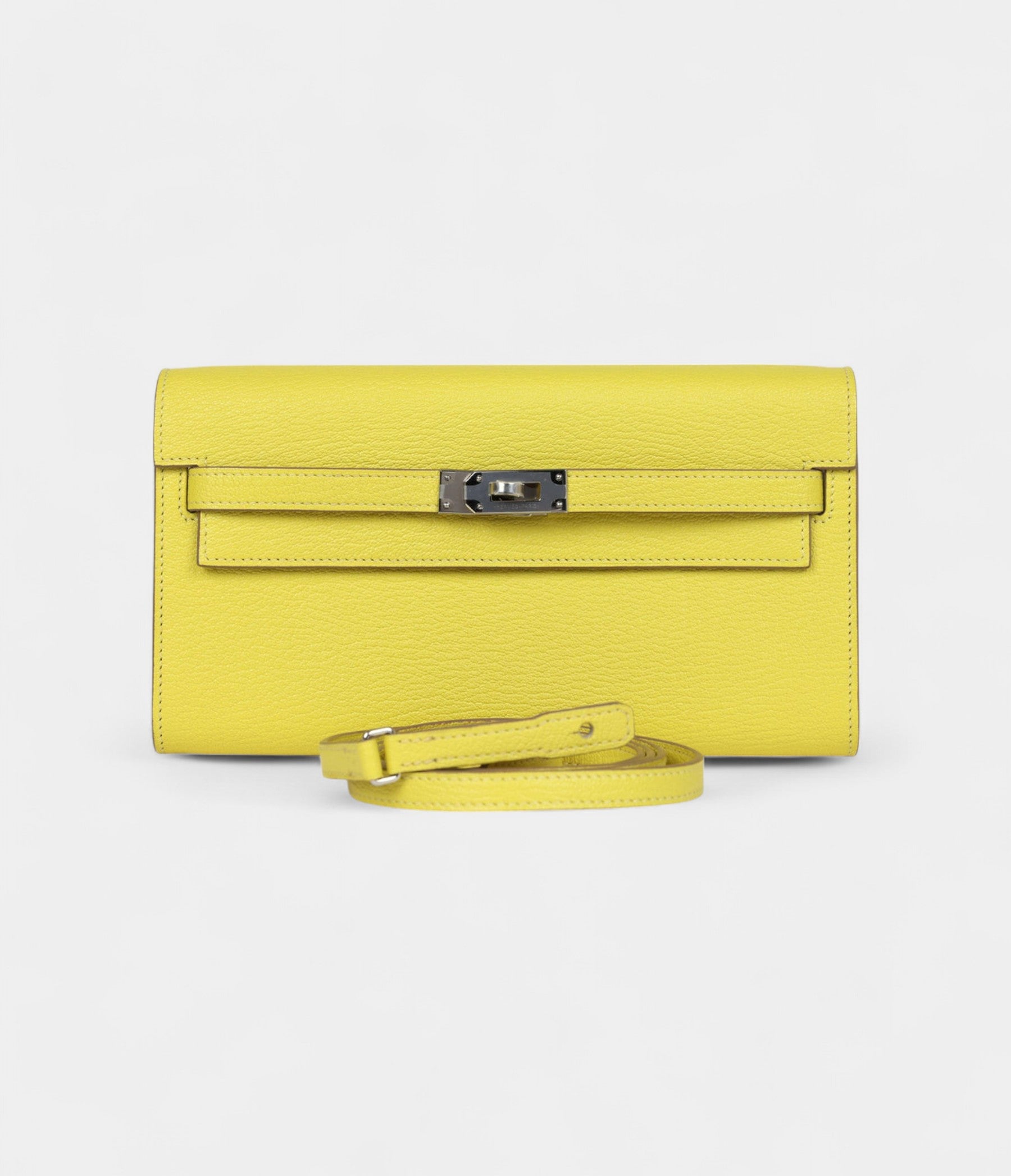 Hermès Kelly Wallet To Go Lime Chevre Palladium Hardware