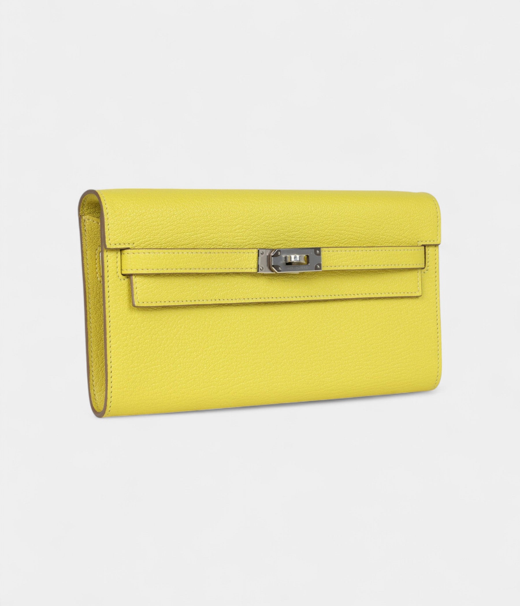 Hermès Kelly Wallet To Go Lime Chevre Palladium Hardware