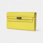 Hermès Kelly Wallet To Go Lime Chevre Palladium Hardware