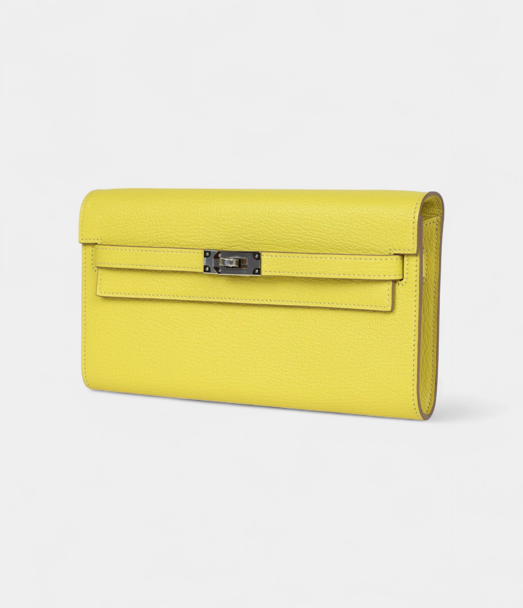 Hermès Kelly Wallet To Go Lime Chevre Palladium Hardware