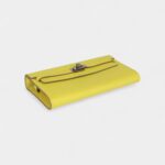 Hermès Kelly Wallet To Go Lime Chevre Palladium Hardware