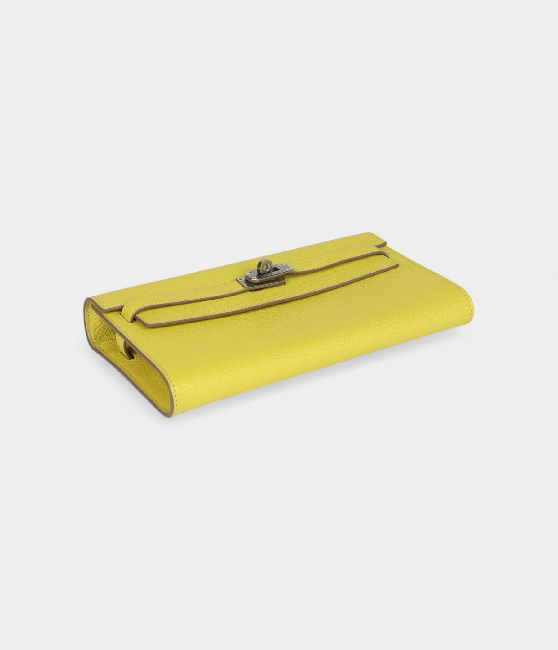 Hermès Kelly Wallet To Go Lime Chevre Palladium Hardware