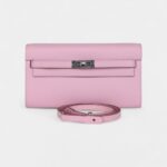Hermès Kelly Wallet To Go Mauve Sylvestre Epsom Palladium Hardware