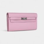 Hermès Kelly Wallet To Go Mauve Sylvestre Epsom Palladium Hardware