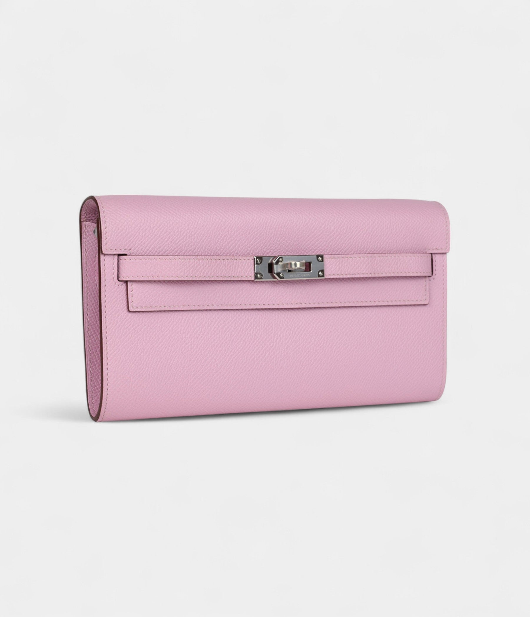 Hermès Kelly Wallet To Go Mauve Sylvestre Epsom Palladium Hardware