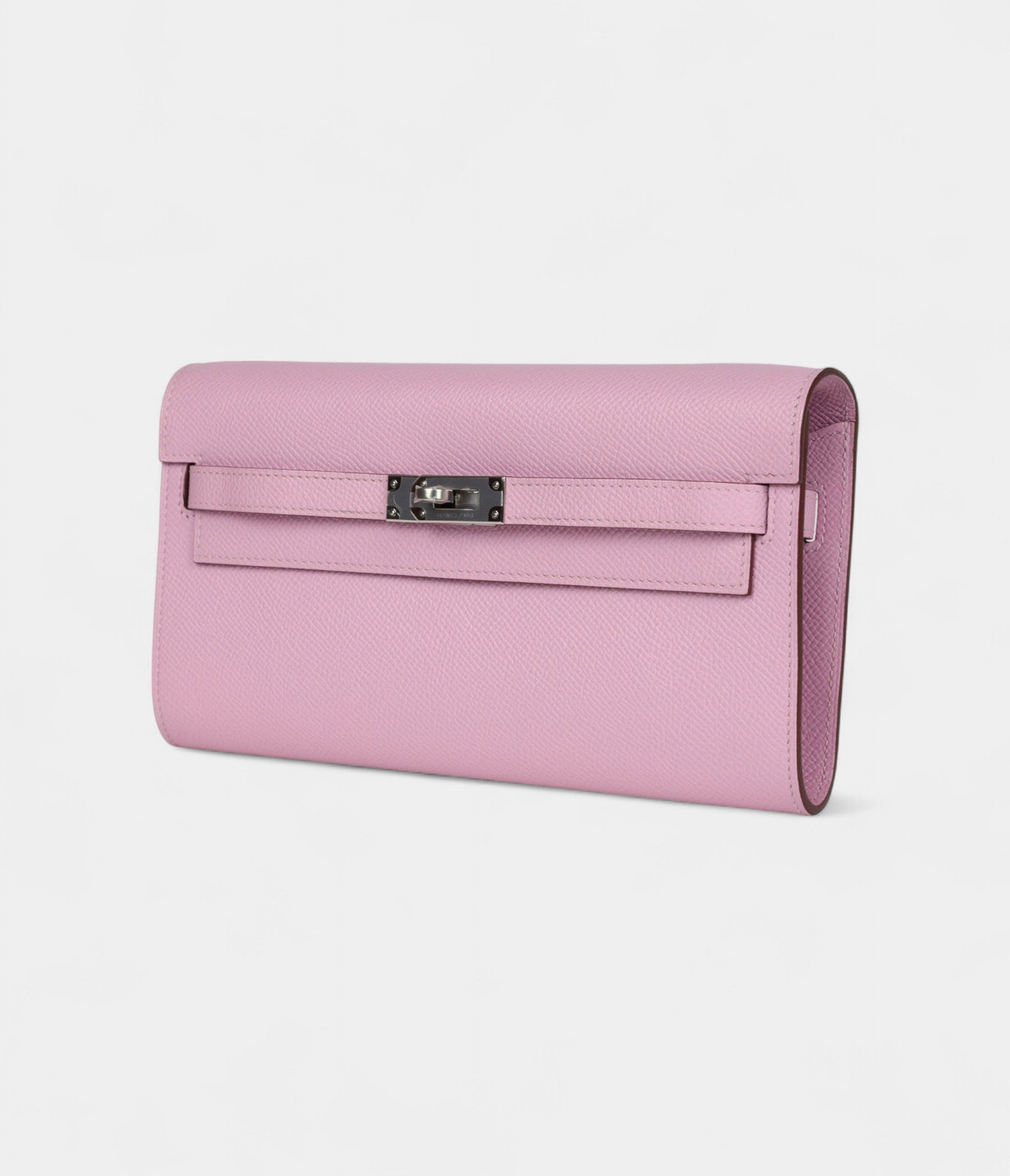 Hermès Kelly Wallet To Go Mauve Sylvestre Epsom Palladium Hardware