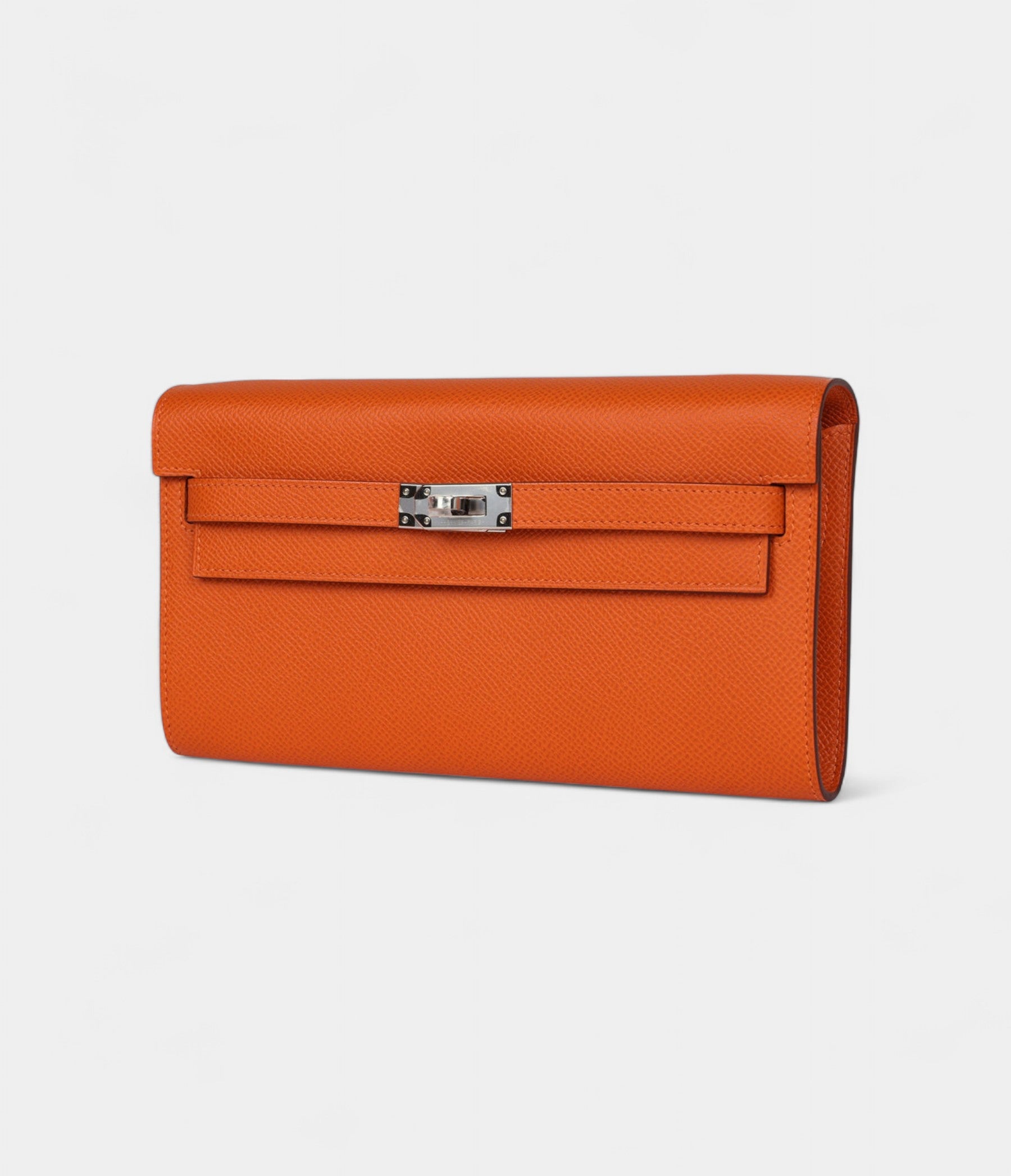 Hermès Kelly Wallet To Go Orange Epsom Palladium Hardware