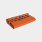 Hermès Kelly Wallet To Go Orange Epsom Palladium Hardware