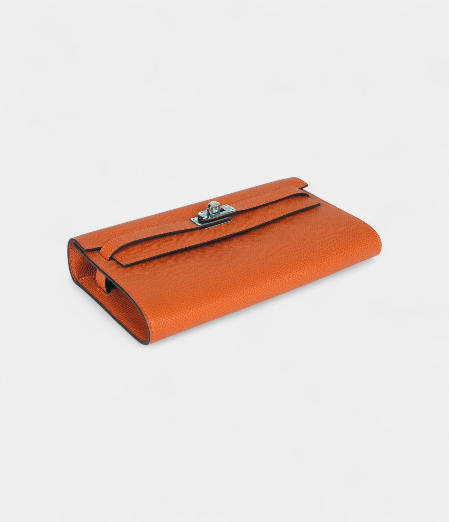 Hermès Kelly Wallet To Go Orange Epsom Palladium Hardware