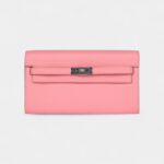 Hermès Kelly Wallet To Go Rose Confetti Epsom Palladium Hardware