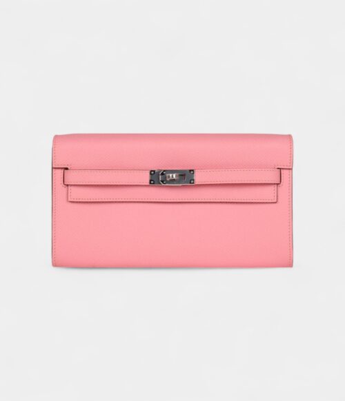 Hermès Kelly Wallet To Go Rose Confetti Epsom Palladium Hardware