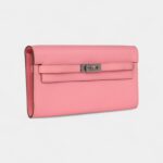 Hermès Kelly Wallet To Go Rose Confetti Epsom Palladium Hardware